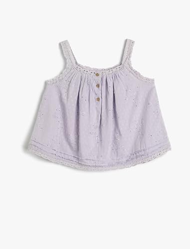 Strappy Blouse Cutwork Detail Button Detail Cotton Lined von Koton