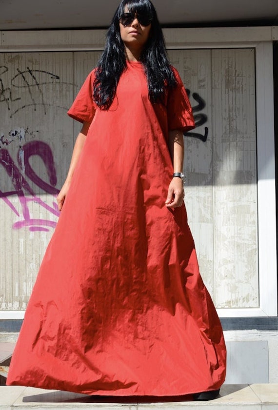 Rotes Maxi Kleid Sommer Kaftan Kleid, Plus Size Abendkleid von KotytoHandMade
