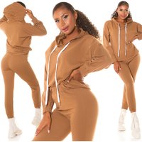 Uni Jogginganzug Loungewear Damen Trainingsanzug Sport 2-Teiler Fitness Hoddie Hose Kapuzenpullover von KouCla