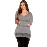 Chic Cocktail Long-Pullover mit Halskette von KouCla