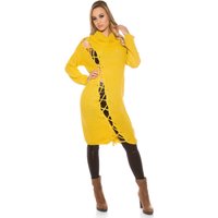 Grobstrick Midi Kleid mit XL Kragen und Deko Schnürung von KouCla