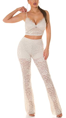 Koucla Sensation Spitzen Outfit Bustier Crop Top und High Waist Hose One Size (Einheitsgröße) von Koucla