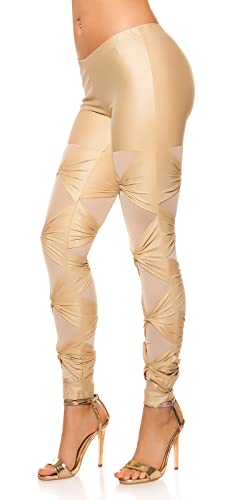 Koucla Sexy Leggings mit Schleifen, Farbe:Beige, Größe:S/M von Koucla