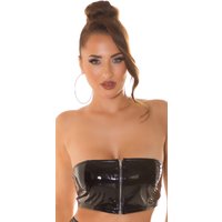 Latex look Bandeau Top mit Zip von KouCla