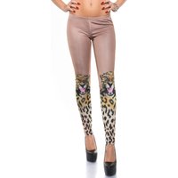 Party Damen Stretch Leggings Hüfthose mit Leo Print von KouCla