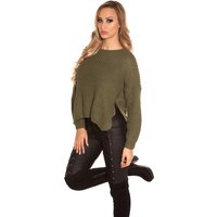 Stylo Strick Pullover mit Wickel-Effekt und Deko Knopf von KouCla