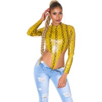 Ultra sexy High Cut Wet Look Snake Body Top von KouCla