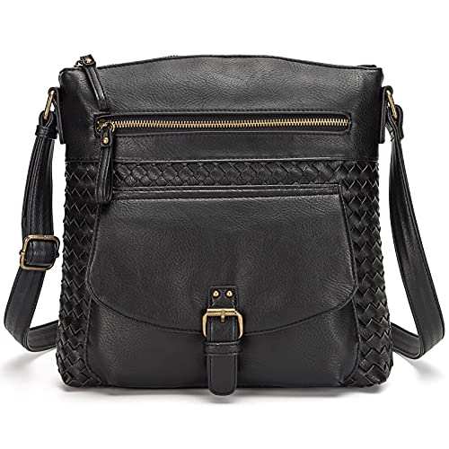 KouLi Buir Crossbody Bag Schultertasche Handtaschen PU Leder Sling Bag Multi Pocket Leicht Medium von KouLi Buir