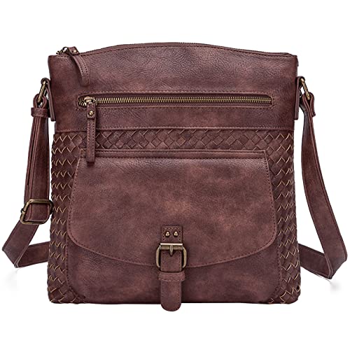 KouLi Buir Crossbody Bag Schultertasche Handtaschen PU Leder Sling Bag Multi Pocket Leicht Medium von KouLi Buir
