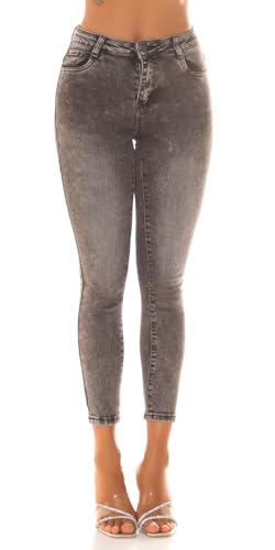 Bleached Skiny High Waist Jeans mit Push up 34 von Koucla