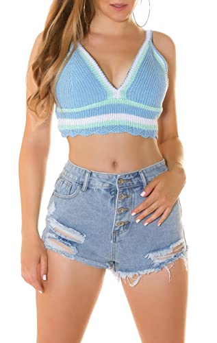 Boho Häkel Croptop mit Trägern One Size (Einheitsgröße) von Koucla