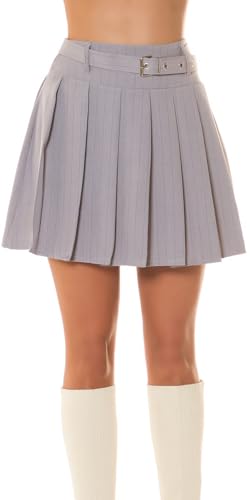 Business Look Highwaist Minirock Rock Faltenrock mit Nadelstreifen und Gürtel M von Koucla