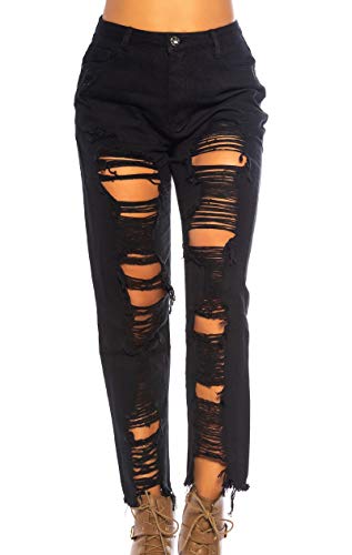Extrem Destroyed Löcher Jeans im Mom Fit-Style 36 von Koucla