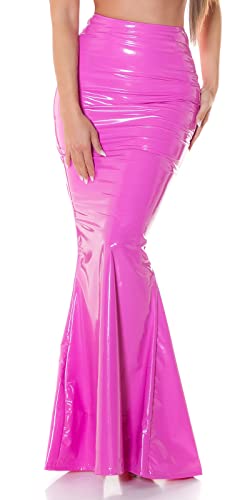 Glossy Latex Look Maxi Rock im High Waist-Style M von Koucla