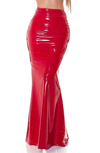 Glossy Latex Look Maxi Rock im High Waist-Style M von Koucla