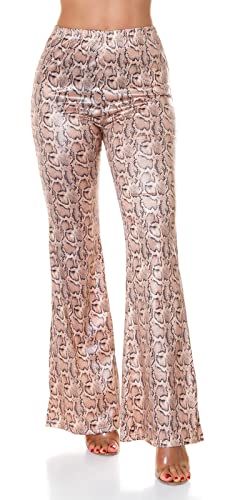 High Waist Animal Printed Wet Look Leggings mit Schlag M von Koucla