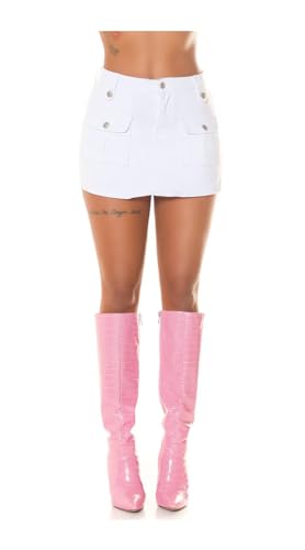 Highwaist Summer Jeans Skort im 4-Pocket Style, Mini Hosenrock Look 36 von Koucla