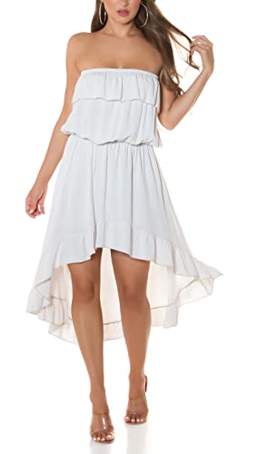 Koucla Bandeau High Low Latina Look Kleid mit Volant-Borte One Size (Einheitsgröße) von Koucla