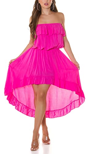 Koucla Bandeau High Low Latina Look Kleid mit Volant-Borte One Size (Einheitsgröße) von Koucla