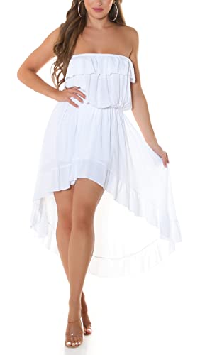 Koucla Bandeau High Low Latina Look Kleid mit Volant-Borte One Size (Einheitsgröße) von Koucla