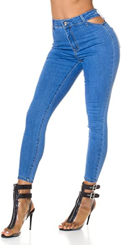 Koucla Basic High Waist Skinny Jeans mit Cutouts 40 von Koucla