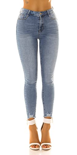 Koucla Basic Used Look Denim High Waist Skinny Jeans mit Push up-Effekt 40 von Koucla