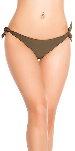 Koucla Beachwear Bikini Slip Bikinihose Badehose Brazilian Style (Khaki, 34) von Koucla