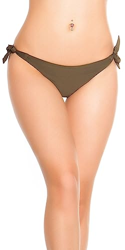 Koucla Beachwear Bikini Slip Bikinihose Badehose Brazilian Style (Khaki, 38) von Koucla