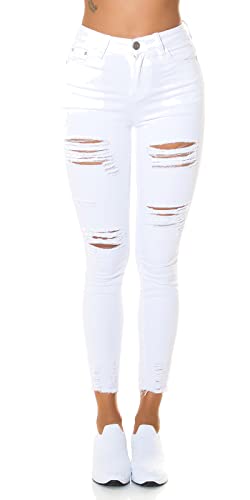 Koucla Coloured High Waist Skinny Jeans im Used Look mit Risse 38 von Koucla