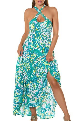 Koucla Coloured Maxi Neckholder Viskose Kleid mit Cutout S/M von Koucla