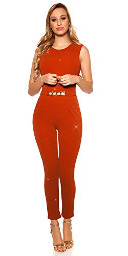 Koucla Damen Overall Jumpsuit Playsuit mit Schnalle (Ocker (Glitzer), XS) von Koucla