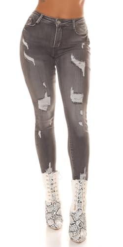Koucla Destroyed High Waist Skinny Jeans mit Löcher 36 von Koucla