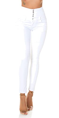 Koucla Extrem High Waist Skinny Hose mit Knopfleiste 34 von Koucla