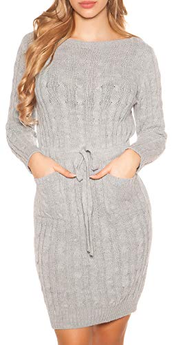 Koucla GrobstrickMinikleid Strickkleid Business Zopfmuster Tunnelzug S/M von Koucla