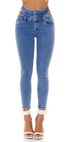 Koucla Hot High Waist Skinny Jeans mit Cutouts 36 von Koucla