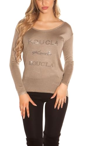 Koucla Hot Langarm Pullover Spitzen-Rücken und Wasserfall One Size (Einheitsgröße) von Koucla