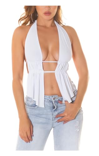 Koucla Hot Neckholder Top Freizügig Partytop Bauchfrei zum Binden Rückenfrei One Size (Einheitsgröße) von Koucla
