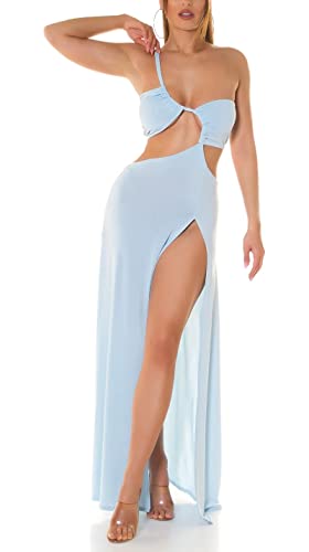 Koucla Hot One Shoulder Maxi Kleid mit Cutout und XL-Beinschlitz One Size (Einheitsgröße) von Koucla