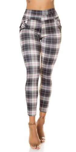 Koucla Karo Printed High Waist Business Look Treggings XL/XXL von Koucla