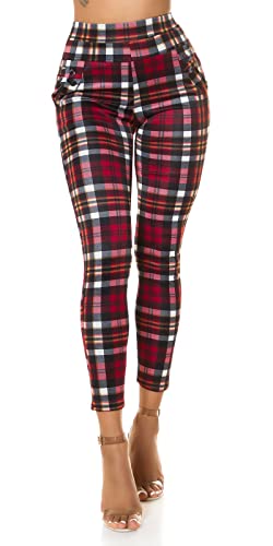 Koucla Karo Printed High Waist Business Look Treggings XL/XXL von Koucla