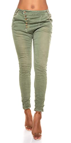 Koucla Knitter Skinny Hüft Chino Jeans mit schräger Knopfleiste 36 von Koucla