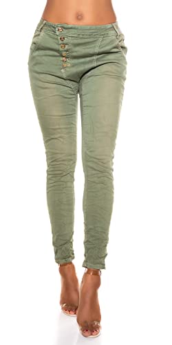 Koucla Knitter Skinny Hüft Chino Jeans mit schräger Knopfleiste 38 von Koucla