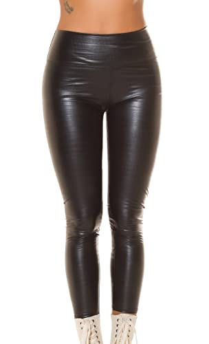 Koucla Kroko Thermo High Waist Leder Look Winter Leggings M/L von Koucla