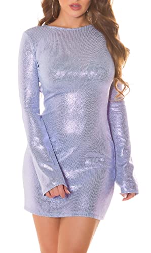 Koucla Metallic Look Langarm Minikleid mit Rücken-Cutout One Size (Einheitsgröße) von Koucla