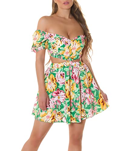 Koucla Off Shoulder Latina Look Flower Minikleid mit Cutouts One Size (Einheitsgröße) von Koucla