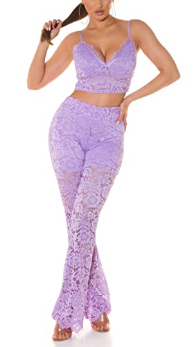 Koucla Sensation Spitzen Outfit Bustier Crop Top und High Waist Hose One Size (Einheitsgröße) von Koucla