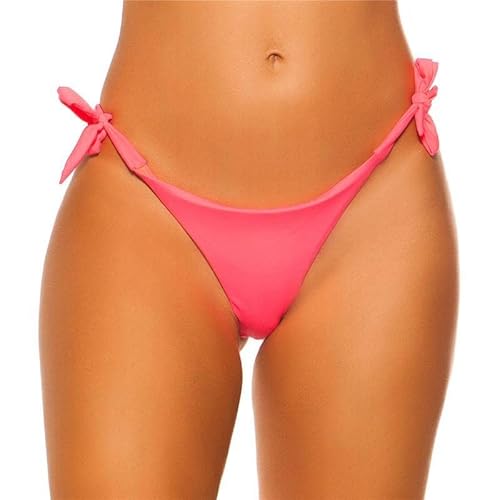 Koucla Sexy Brazilian Tanga Bikini Hose zum Binden Neon Coral 40 (L) von Koucla