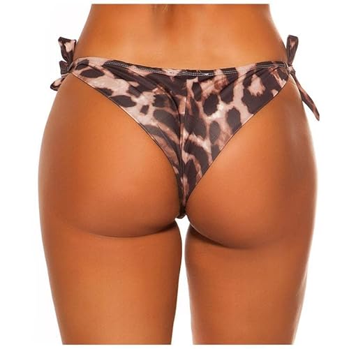 Koucla Sexy Brazilian Tanga Bikini Hose zum Binden in Leopard-Optik 40 (L) von Koucla