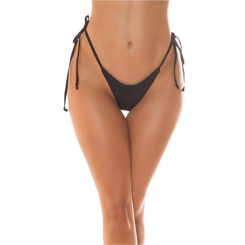 Koucla Sexy Damen Brazilian Tanga Bikinihose zum Binden Schwarz 38 (M) von Koucla