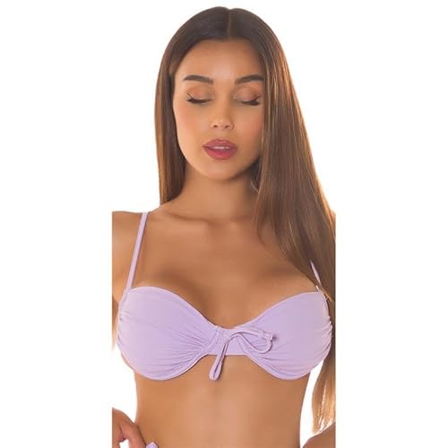 Koucla Sexy Damen Bügel Bikini-Oberteil ohne Polster Flieder 36 (S) von Koucla